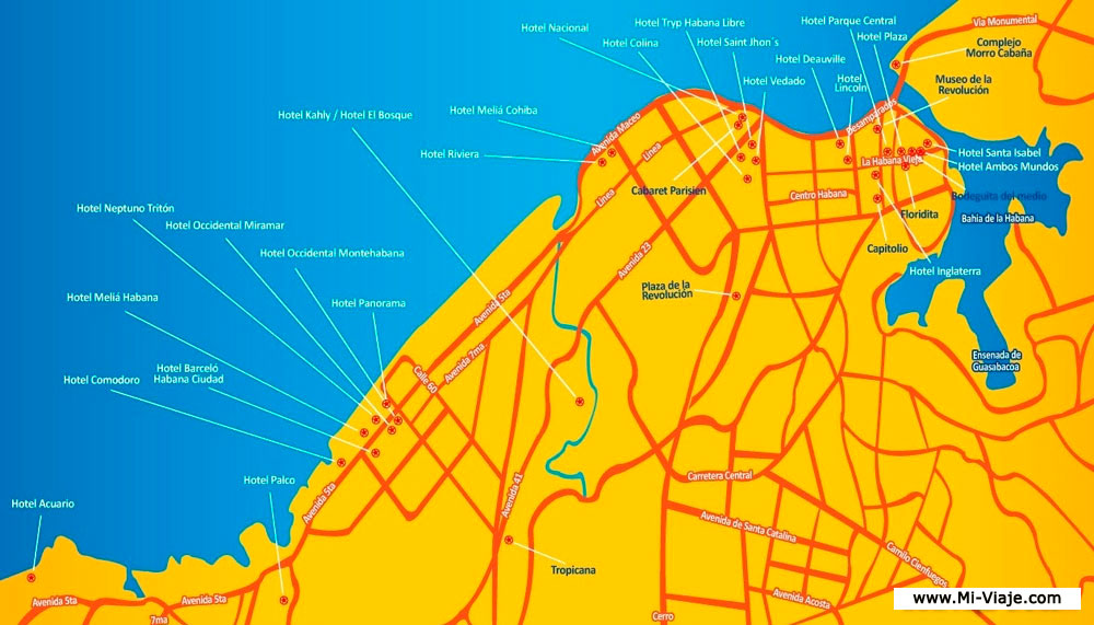 Mapa de La Habana Cuba